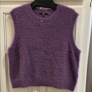 Vans Women's Fuzzy Purple Sweater Vest